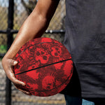 Red Punk Skull Pattern Print Basketball