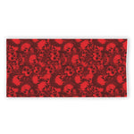 Red Punk Skull Pattern Print Beach Towel