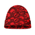 Red Punk Skull Pattern Print Beanie