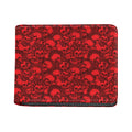 Red Punk Skull Pattern Print Bifold Wallet