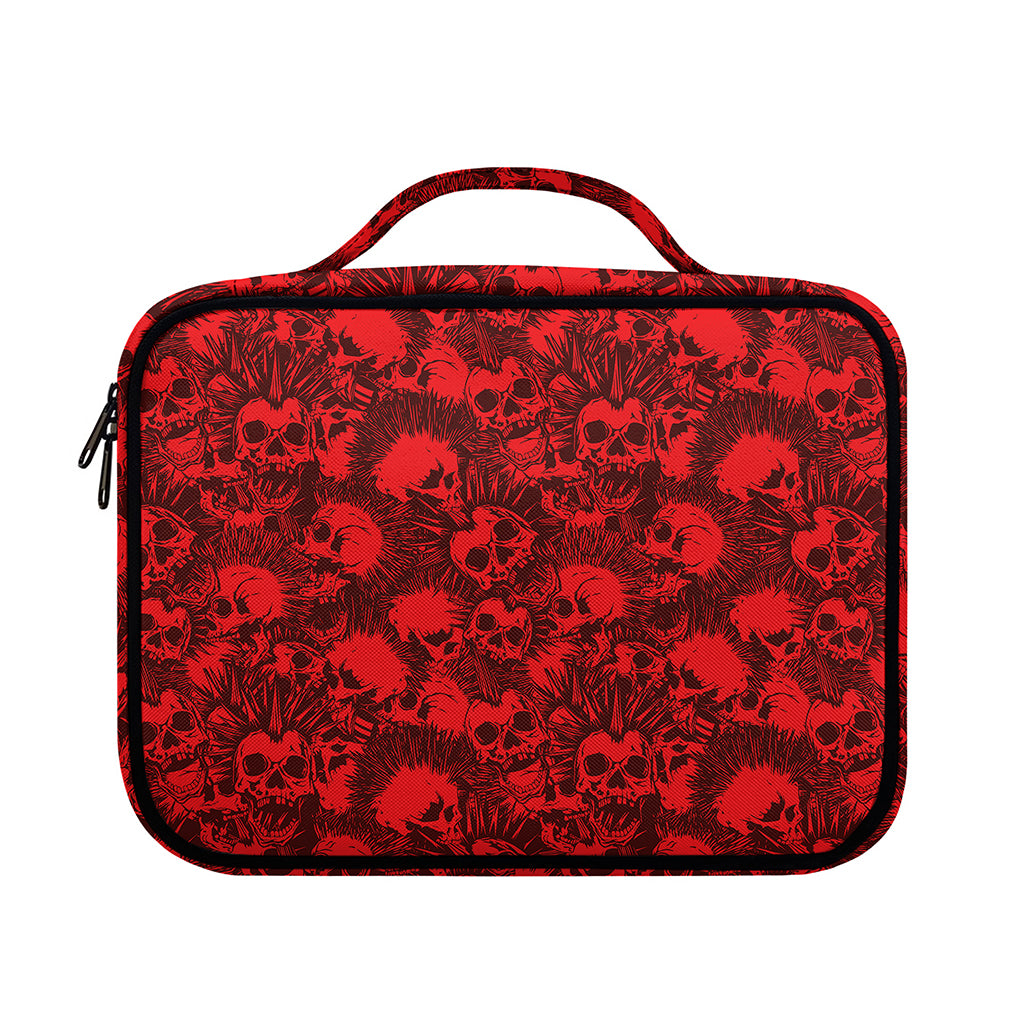 Red Punk Skull Pattern Print Briefcase Bible Bag