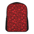 Red Punk Skull Pattern Print Casual Backpack