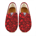 Red Punk Skull Pattern Print Casual Shoes