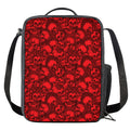Red Punk Skull Pattern Print Crossbody Lunch Bag