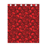 Red Punk Skull Pattern Print Curtain