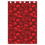 Red Punk Skull Pattern Print Curtain