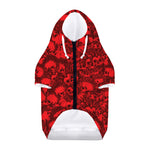 Red Punk Skull Pattern Print Dog Zip Up Hoodie