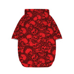 Red Punk Skull Pattern Print Dog Zip Up Hoodie