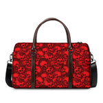 Red Punk Skull Pattern Print Duffle Bag