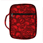Red Punk Skull Pattern Print Front Pocket Bible Bag