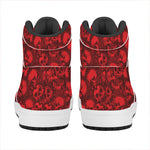 Red Punk Skull Pattern Print High Top Leather Sneakers