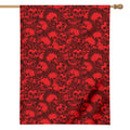 Red Punk Skull Pattern Print House Flag