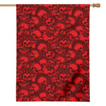 Red Punk Skull Pattern Print House Flag
