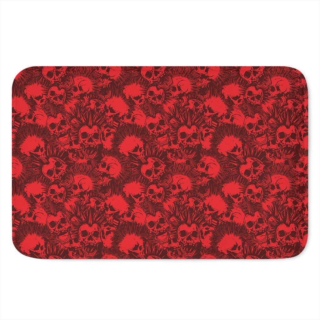 Red Punk Skull Pattern Print Indoor Door Mat