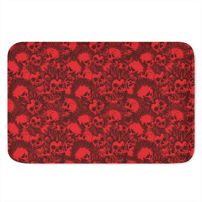 Red Punk Skull Pattern Print Indoor Door Mat
