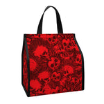 Red Punk Skull Pattern Print Insulated Lunch Tote