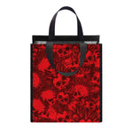 Red Punk Skull Pattern Print Insulated Lunch Tote