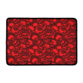 Red Punk Skull Pattern Print Kitchen Mat