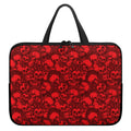 Red Punk Skull Pattern Print Laptop Sleeve With Handle