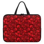 Red Punk Skull Pattern Print Laptop Sleeve With Handle