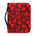 Red Punk Skull Pattern Print Leather Bible Cover