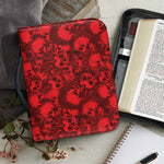 Red Punk Skull Pattern Print Leather Bible Cover