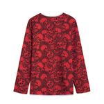 Red Punk Skull Pattern Print Long Sleeve Short Coat