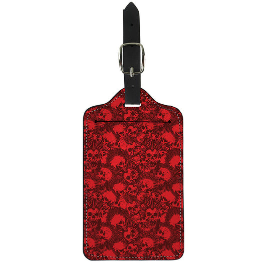 Red Punk Skull Pattern Print Luggage Tag