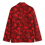 Red Punk Skull Pattern Print Men's Blazer