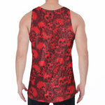 Red Punk Skull Pattern Print Men's Velvet Tank Top