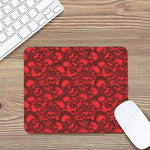 Red Punk Skull Pattern Print Mouse Pad