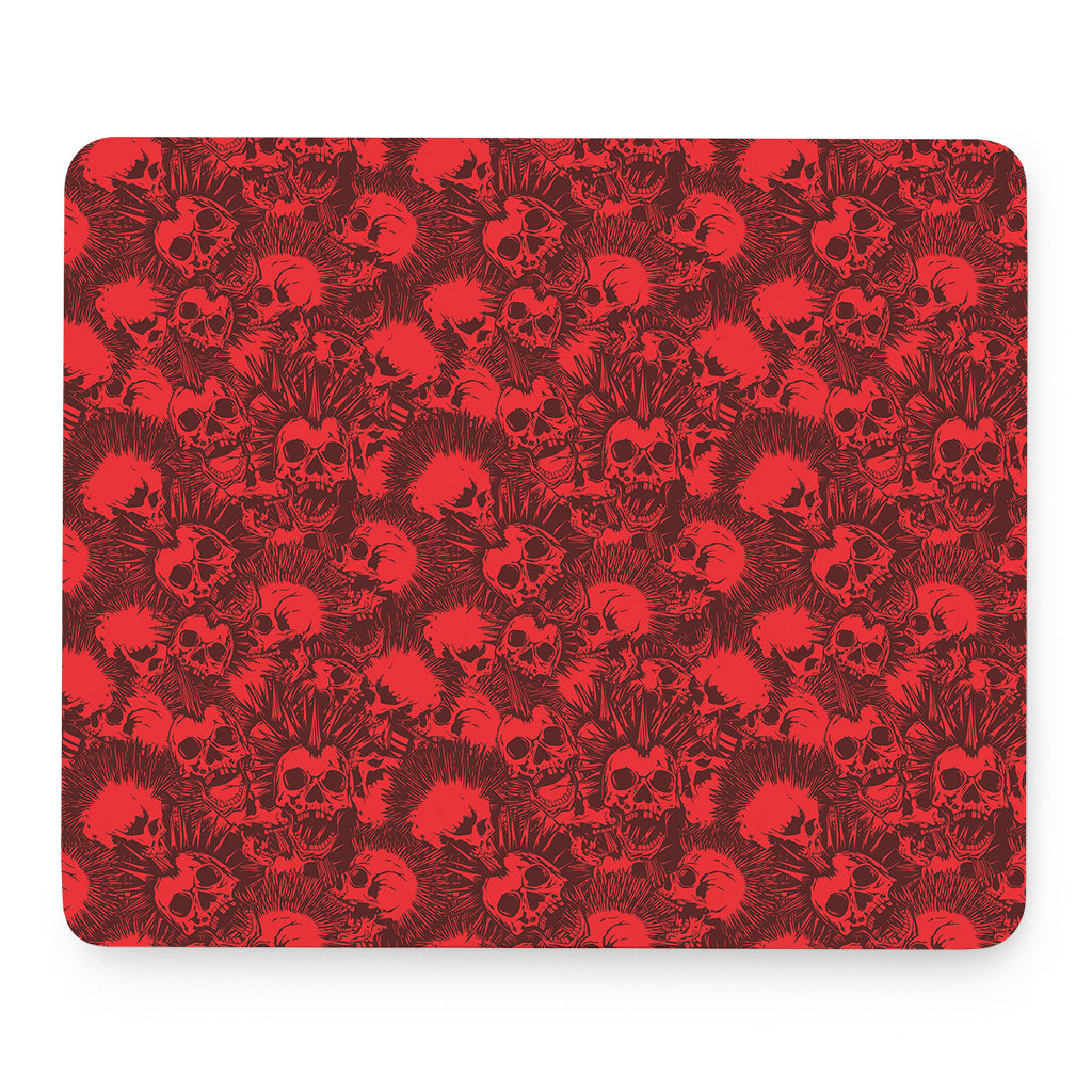 Red Punk Skull Pattern Print Mouse Pad