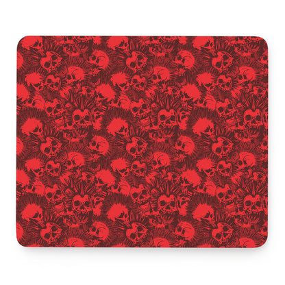 Red Punk Skull Pattern Print Mouse Pad
