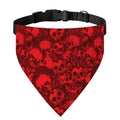 Red Punk Skull Pattern Print Over The Collar Dog Bandana