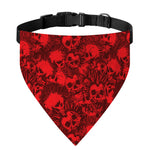 Red Punk Skull Pattern Print Over The Collar Dog Bandana