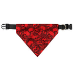 Red Punk Skull Pattern Print Over The Collar Dog Bandana