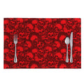 Red Punk Skull Pattern Print Placemat