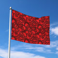 Red Punk Skull Pattern Print Polyester Flag