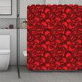 Red Punk Skull Pattern Print Polyester Shower Curtain