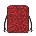 Red Punk Skull Pattern Print Rectangular Crossbody Bag
