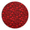 Red Punk Skull Pattern Print Round Blanket