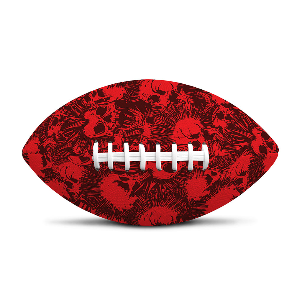 Red Punk Skull Pattern Print Rugby Ball