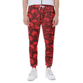 Red Punk Skull Pattern Print Joggers