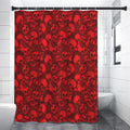Red Punk Skull Pattern Print Shower Curtain