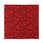 Red Punk Skull Pattern Print Silk Bandana