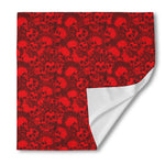 Red Punk Skull Pattern Print Silk Bandana