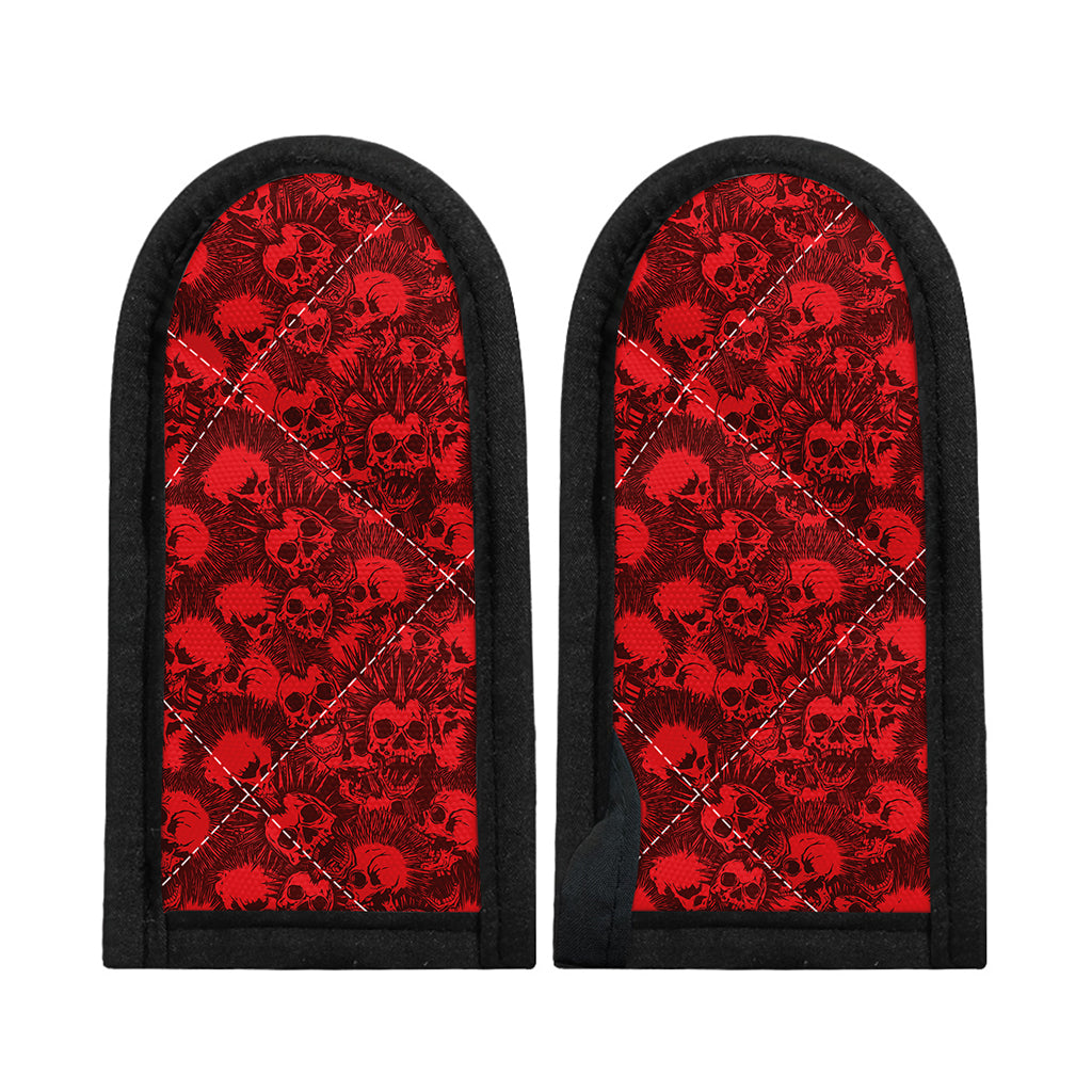 Red Punk Skull Pattern Print Skillet Handle Cover
