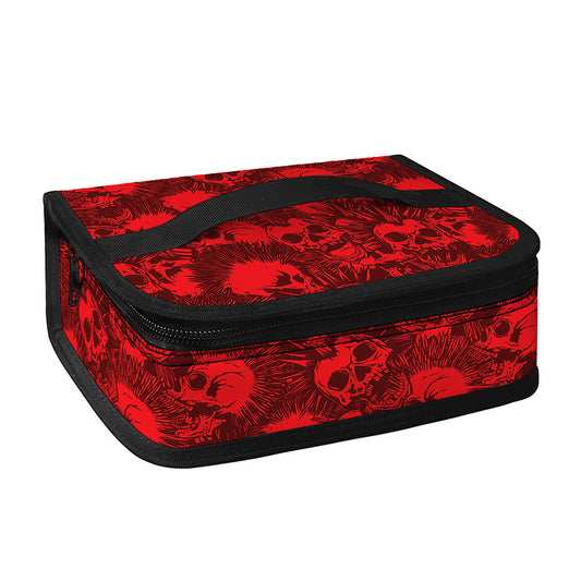 Red Punk Skull Pattern Print Small Lunch Bag