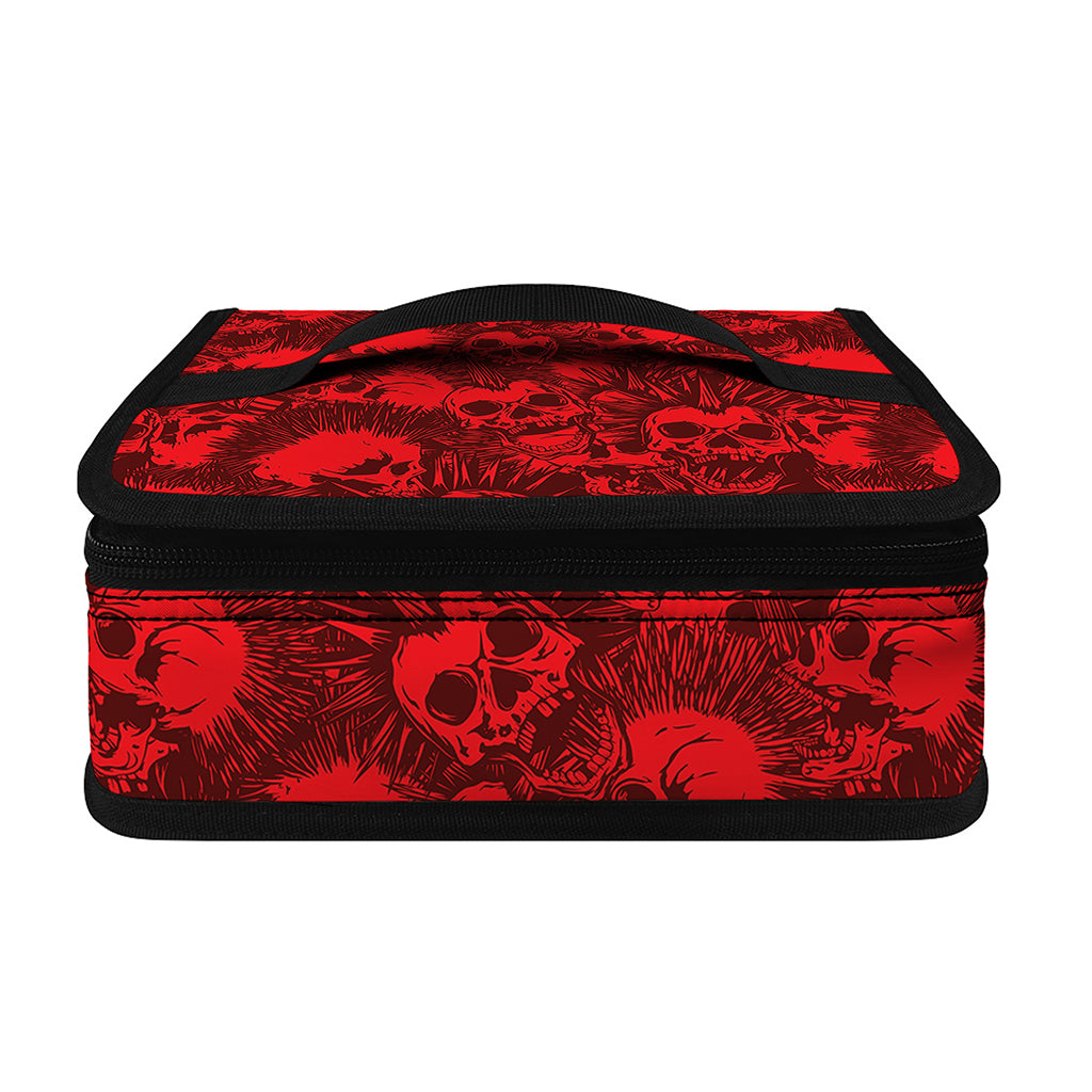 Red Punk Skull Pattern Print Small Lunch Bag
