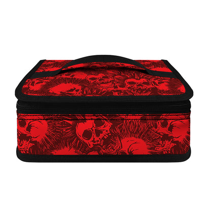 Red Punk Skull Pattern Print Small Lunch Bag